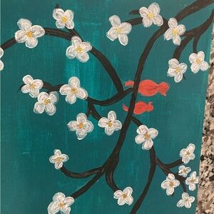 Floral Canvas Art with Birds